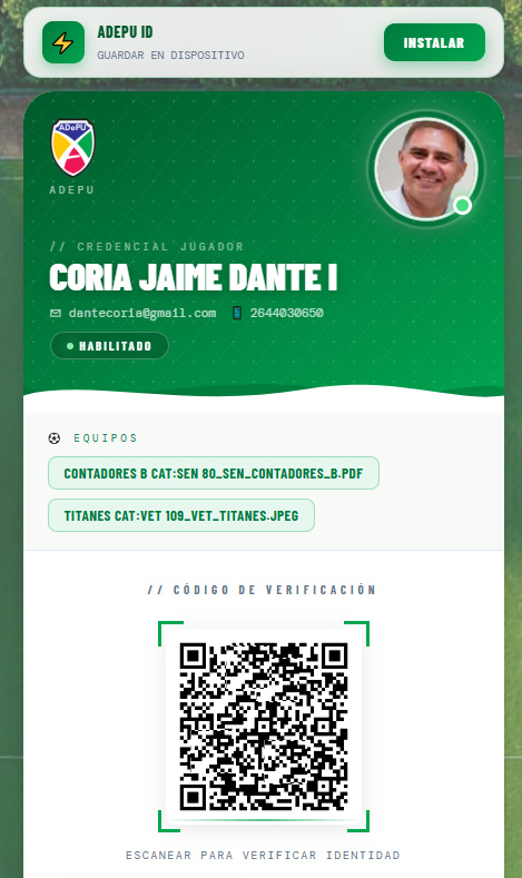 Credencial del Jugador
